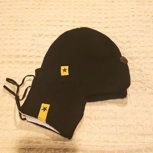 Black winter hat with matching mask